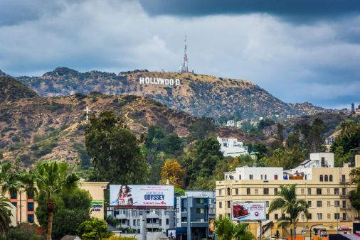 View of the Hollywood Sign, in Hollywood, Los Angeles, Californi